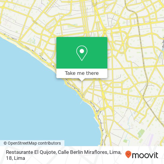 Restaurante El Quijote, Calle Berlín Miraflores, Lima, 18 map