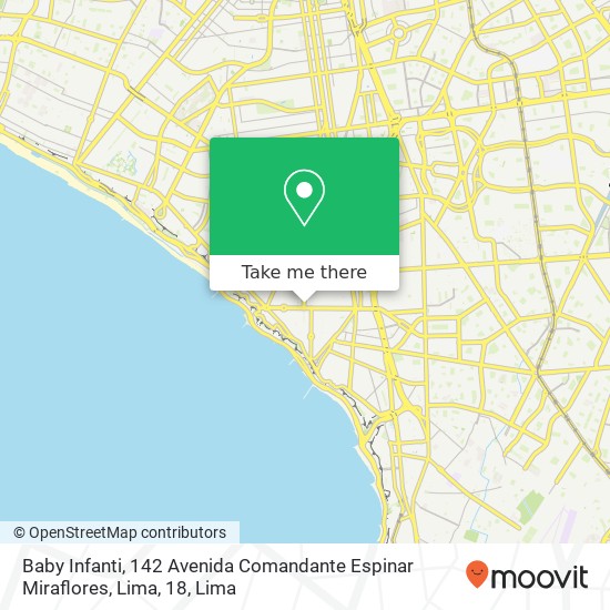 Mapa de Baby Infanti, 142 Avenida Comandante Espinar Miraflores, Lima, 18