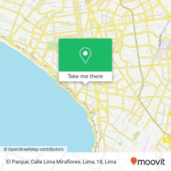 Mapa de El Parque, Calle Lima Miraflores, Lima, 18