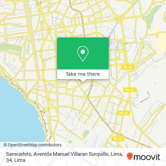 Sansushito, Avenida Manuel Villaran Surquillo, Lima, 34 map
