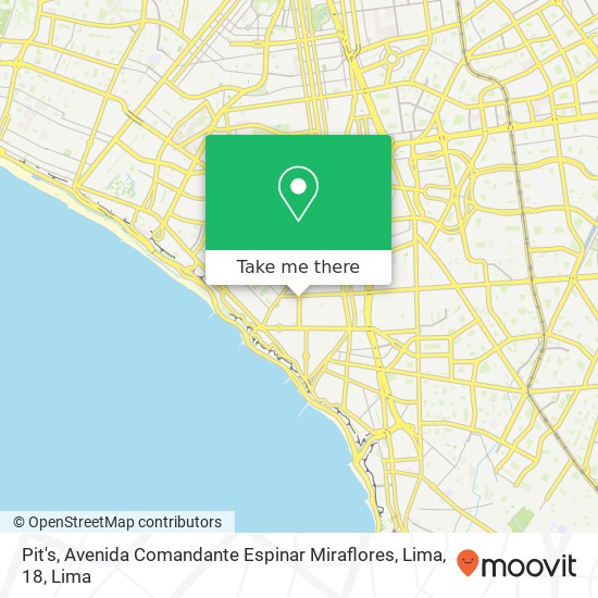 Pit's, Avenida Comandante Espinar Miraflores, Lima, 18 map