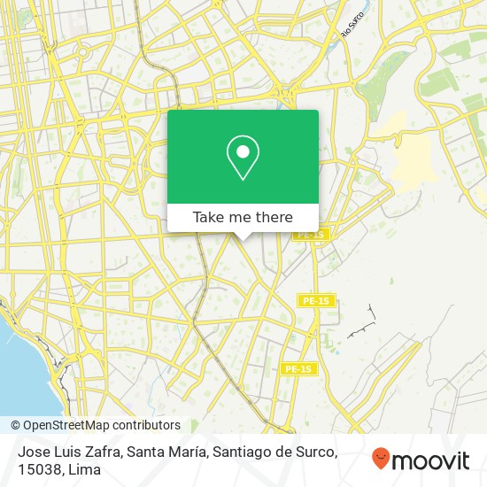 Jose Luis Zafra, Santa María, Santiago de Surco, 15038 map