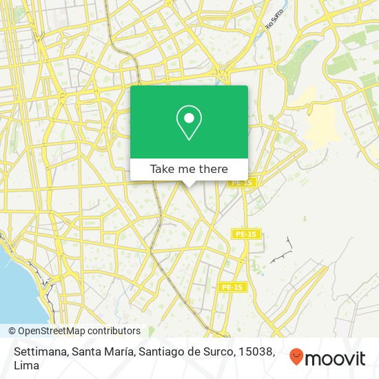 Settimana, Santa María, Santiago de Surco, 15038 map