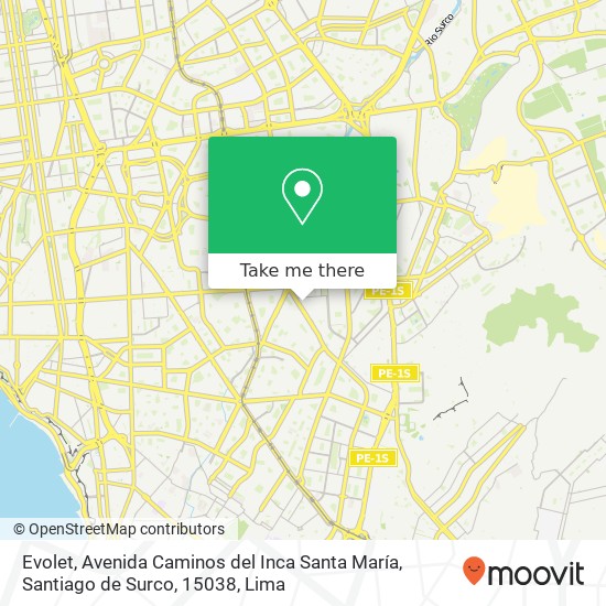 Evolet, Avenida Caminos del Inca Santa María, Santiago de Surco, 15038 map