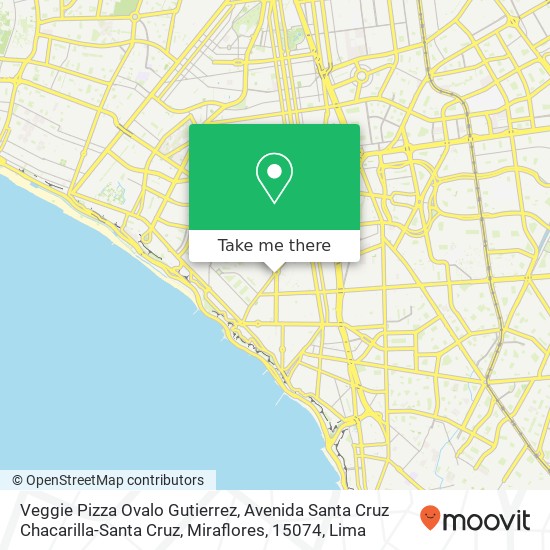 Veggie Pizza Ovalo Gutierrez, Avenida Santa Cruz Chacarilla-Santa Cruz, Miraflores, 15074 map