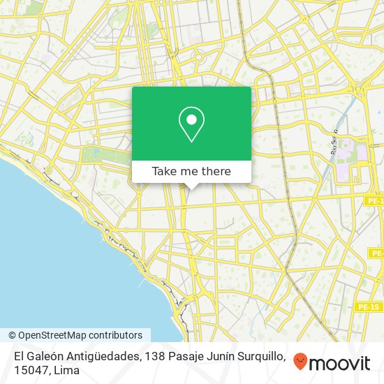 El Galeón Antigüedades, 138 Pasaje Junín Surquillo, 15047 map