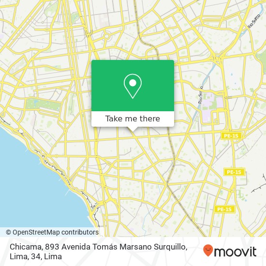 Mapa de Chicama, 893 Avenida Tomás Marsano Surquillo, Lima, 34