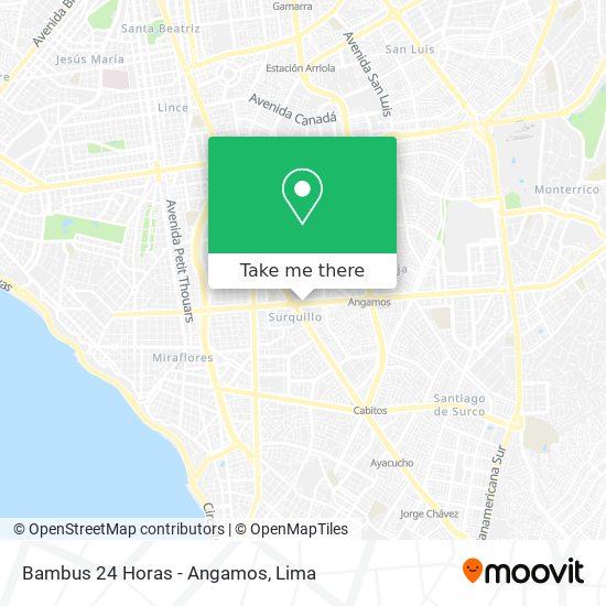 Mapa de Bambus 24 Horas - Angamos