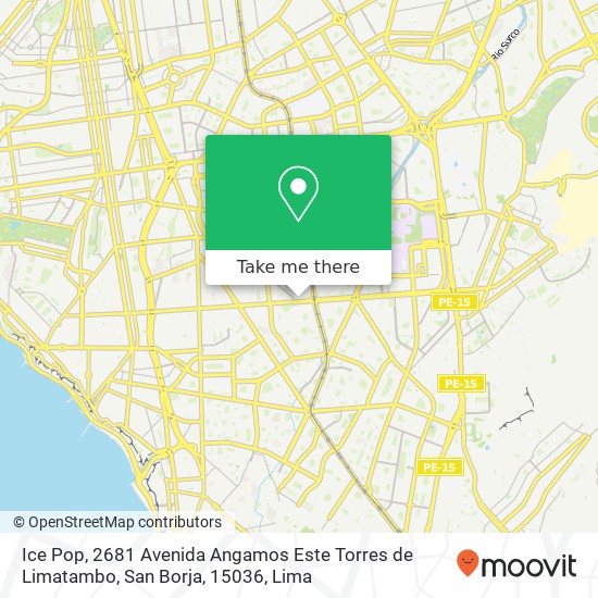 Mapa de Ice Pop, 2681 Avenida Angamos Este Torres de Limatambo, San Borja, 15036