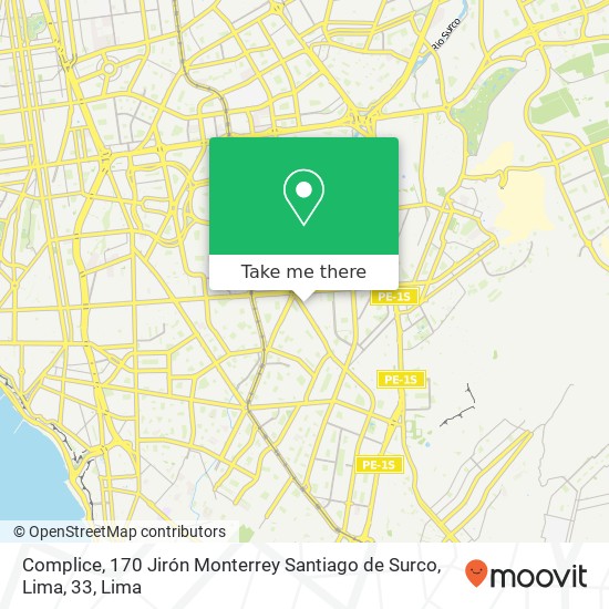 Complice, 170 Jirón Monterrey Santiago de Surco, Lima, 33 map