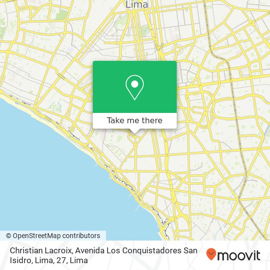 Christian Lacroix, Avenida Los Conquistadores San Isidro, Lima, 27 map