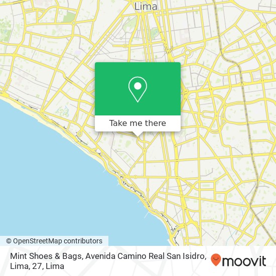 Mint Shoes & Bags, Avenida Camino Real San Isidro, Lima, 27 map