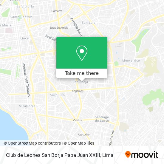 Club de Leones San Borja Papa Juan XXIII map