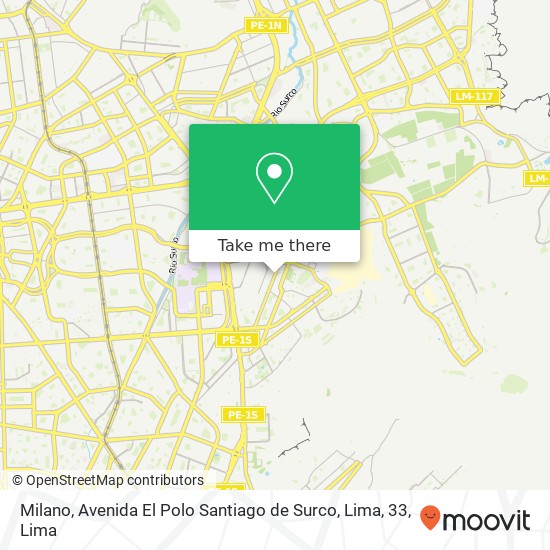 Milano, Avenida El Polo Santiago de Surco, Lima, 33 map