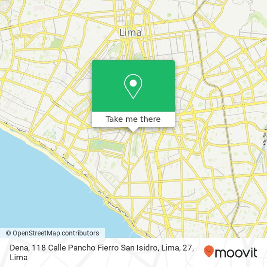 Dena, 118 Calle Pancho Fierro San Isidro, Lima, 27 map
