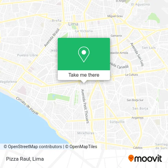 Mapa de Pizza Raul