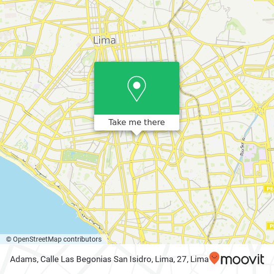 Adams, Calle Las Begonias San Isidro, Lima, 27 map