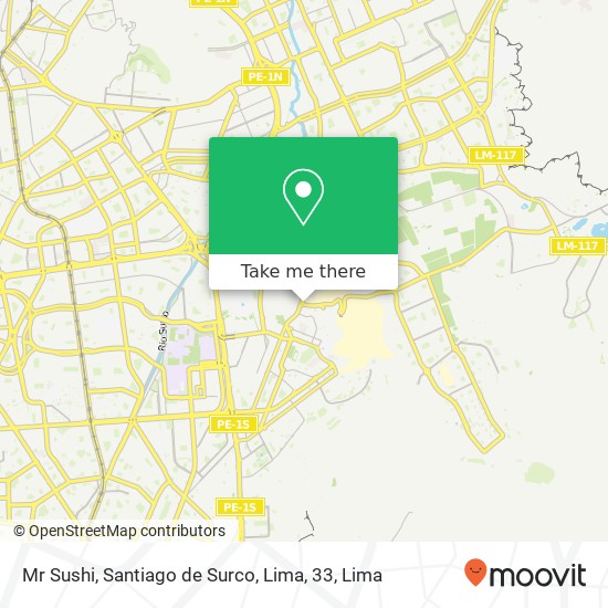 Mr Sushi, Santiago de Surco, Lima, 33 map