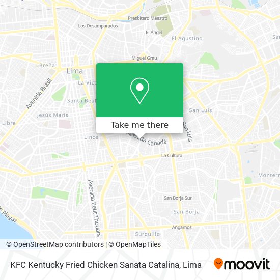 Mapa de KFC Kentucky Fried Chicken Sanata Catalina