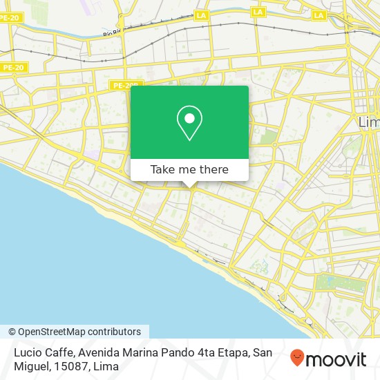 Lucio Caffe, Avenida Marina Pando 4ta Etapa, San Miguel, 15087 map