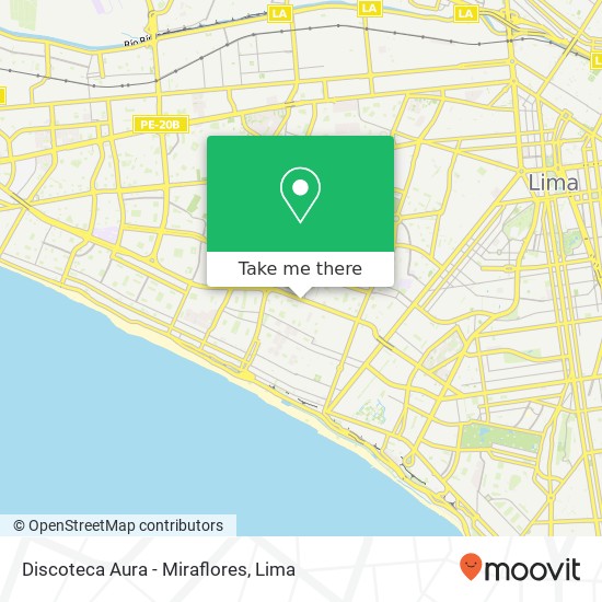 Discoteca Aura - Miraflores map