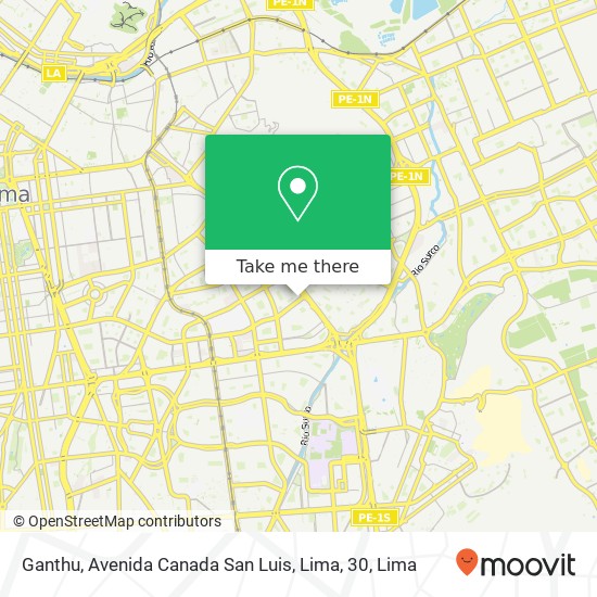 Ganthu, Avenida Canada San Luis, Lima, 30 map