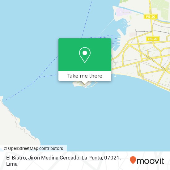Mapa de El Bistro, Jirón Medina Cercado, La Punta, 07021
