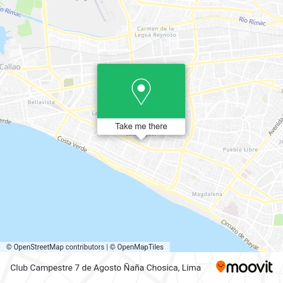Mapa de Club Campestre 7 de Agosto Ñaña Chosica