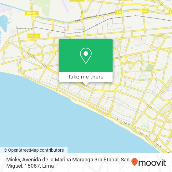 Micky, Avenida de la Marina Maranga 3ra Etapal, San Miguel, 15087 map