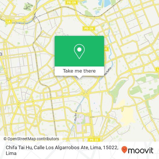 Chifa Tai Hu, Calle Los Algarrobos Ate, Lima, 15022 map