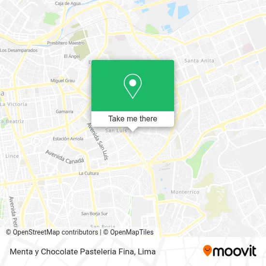 Menta y Chocolate Pasteleria Fina map