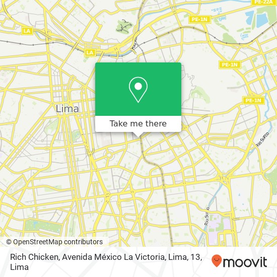 Rich Chicken, Avenida México La Victoria, Lima, 13 map