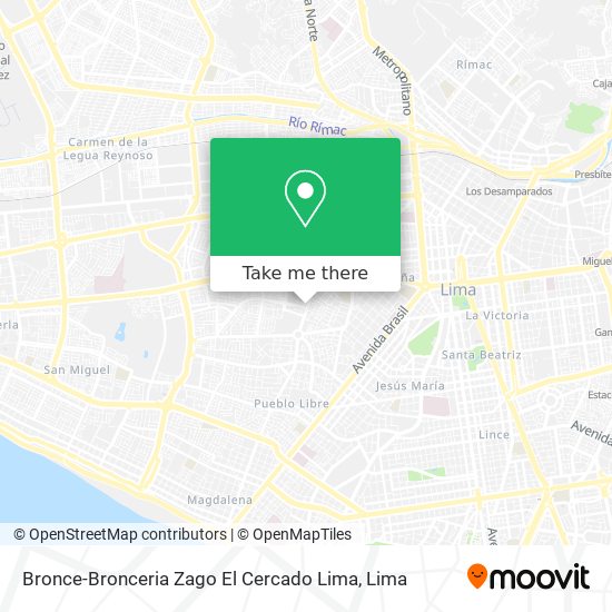 Bronce-Bronceria Zago El Cercado Lima map