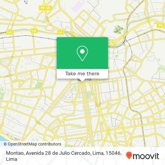 Montao, Avenida 28 de Julio Cercado, Lima, 15046 map