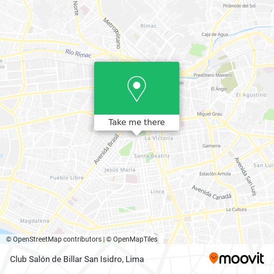 Club Salón de Billar San Isidro map