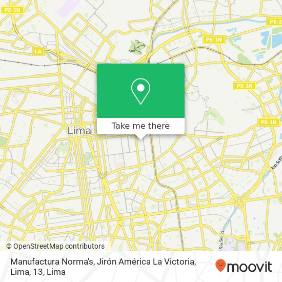 Manufactura Norma's, Jirón América La Victoria, Lima, 13 map