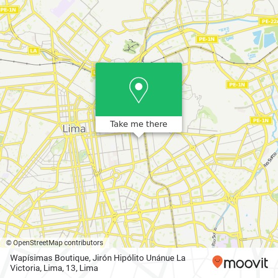 Wapísimas Boutique, Jirón Hipólito Unánue La Victoria, Lima, 13 map