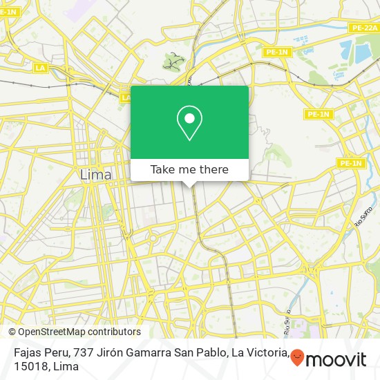 Fajas Peru, 737 Jirón Gamarra San Pablo, La Victoria, 15018 map