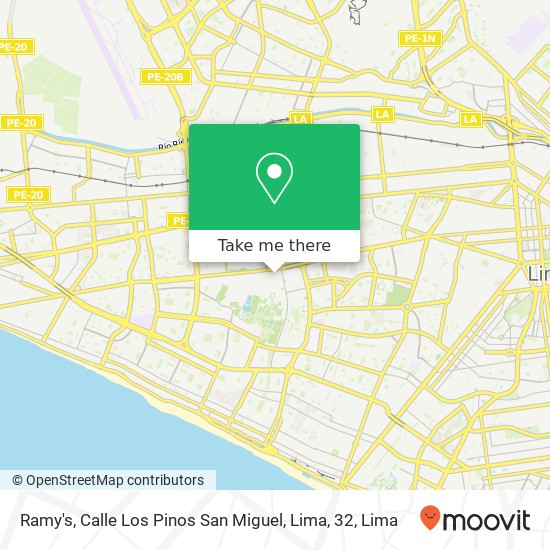 Mapa de Ramy's, Calle Los Pinos San Miguel, Lima, 32