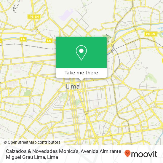 Calzados & Novedades Monica's, Avenida Almirante Miguel Grau Lima map