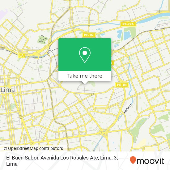 El Buen Sabor, Avenida Los Rosales Ate, Lima, 3 map