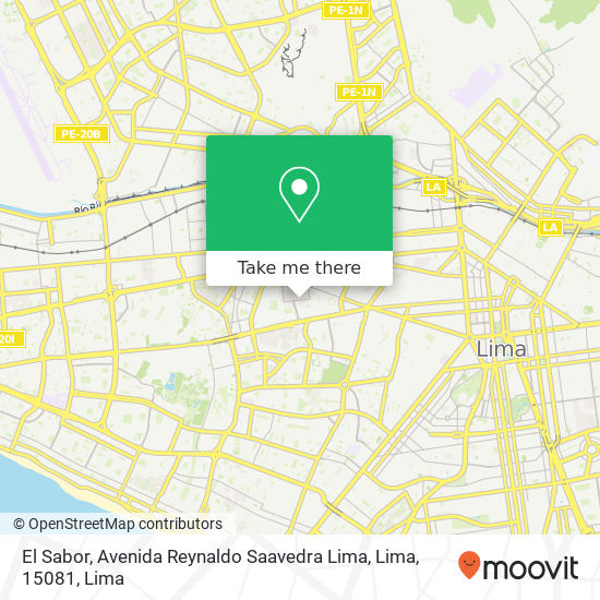 El Sabor, Avenida Reynaldo Saavedra Lima, Lima, 15081 map