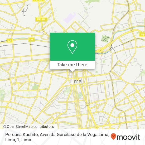 Peruana Kachito, Avenida Garcilaso de la Vega Lima, Lima, 1 map