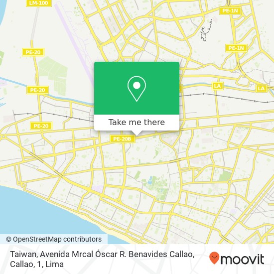 Taiwan, Avenida Mrcal Óscar R. Benavides Callao, Callao, 1 map