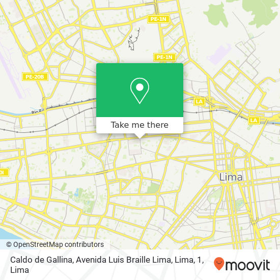 Mapa de Caldo de Gallina, Avenida Luis Braille Lima, Lima, 1