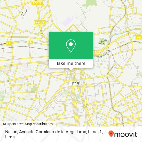 Nelkin, Avenida Garcilaso de la Vega Lima, Lima, 1 map
