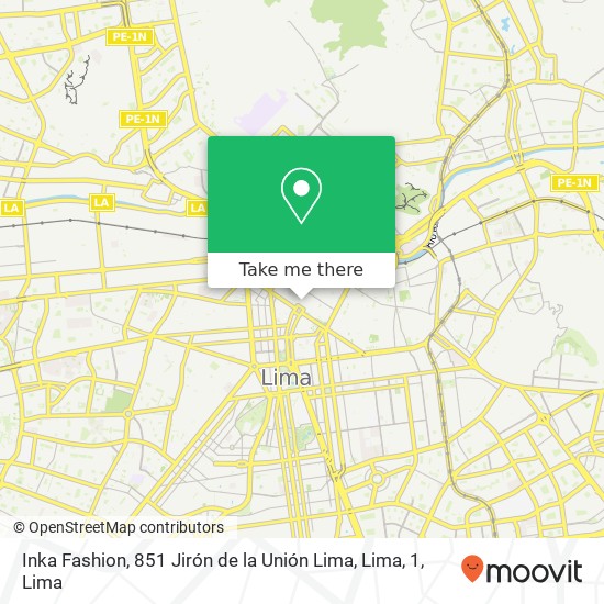 Inka Fashion, 851 Jirón de la Unión Lima, Lima, 1 map