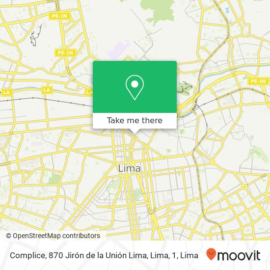 Complice, 870 Jirón de la Unión Lima, Lima, 1 map