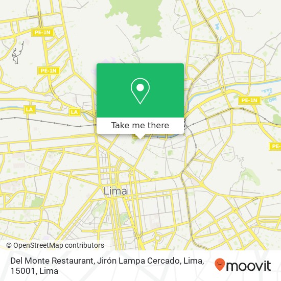 Del Monte Restaurant, Jirón Lampa Cercado, Lima, 15001 map