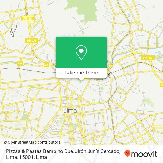 Pizzas & Pastas Bambino Due, Jirón Junín Cercado, Lima, 15001 map